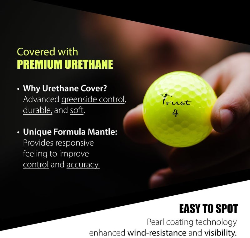 Trust Golf Ball I K8 Bison I Urethane Cover with Reactive Core I 3-Pcs I for Different Swing Speed I 12, 48, or 100 Balls I - Image 5